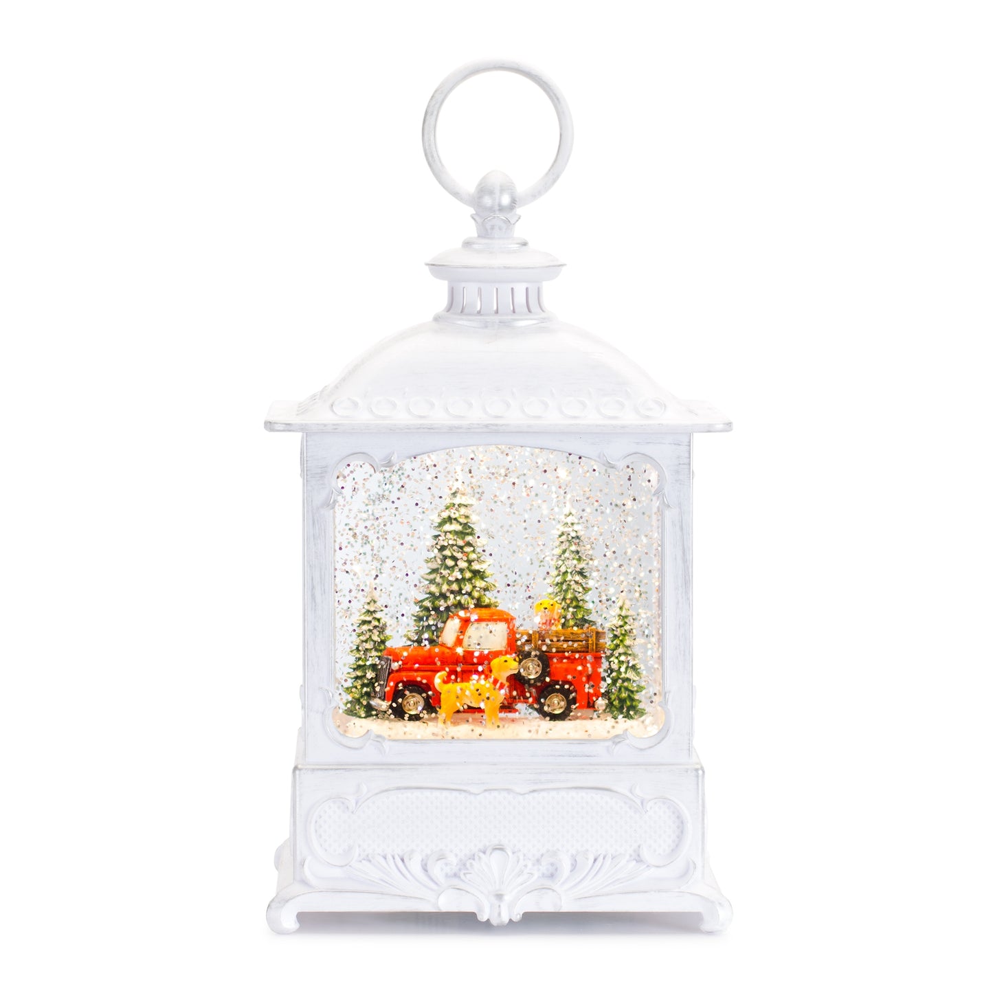 Snow Globe W/Dog And Truck 10"H Plastic 6 Hr Timer Included