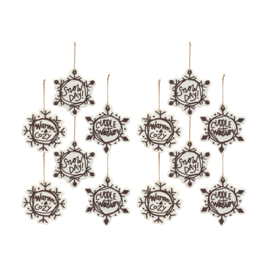 Snowflake Ornament (Set Of 12) 4.25"H, 4.5"H, 5"H Plastic