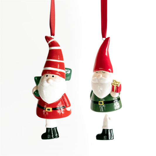 Santa Ornament (Set Of 6) 5"H Ceramic