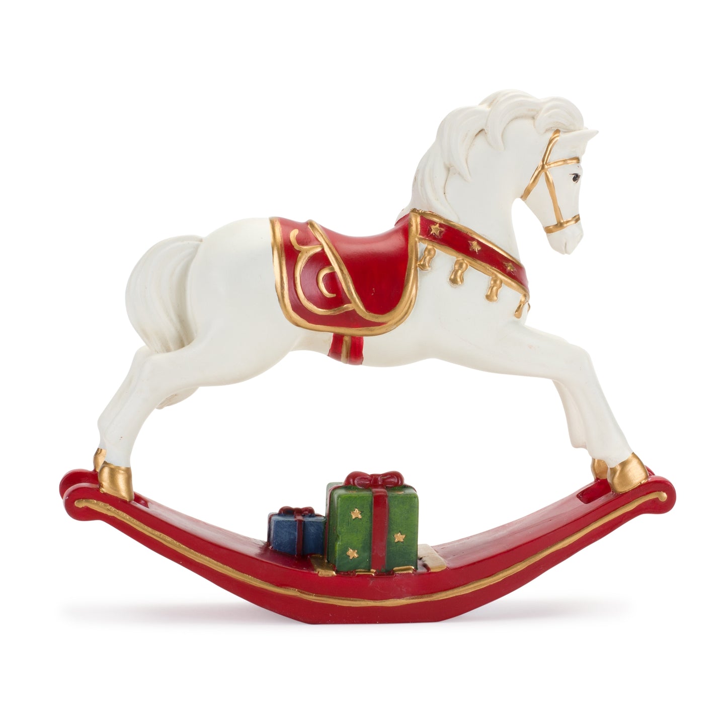 Rocking Horse W/Packages 8.5"L x 7.25"H Resin