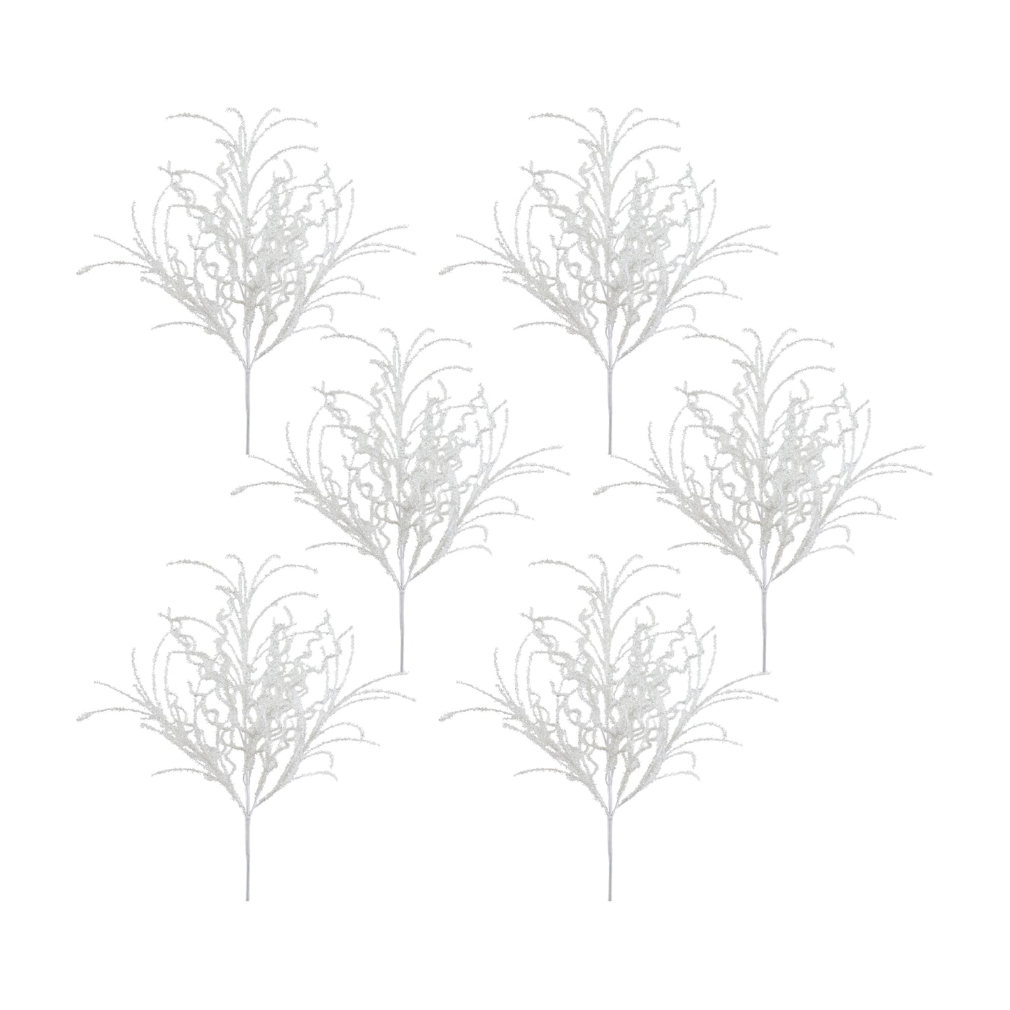 Glitter Bush (Set Of 6) 24"H Plastic