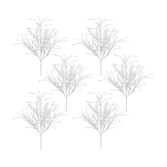 Glitter Bush (Set Of 6) 24"H Plastic