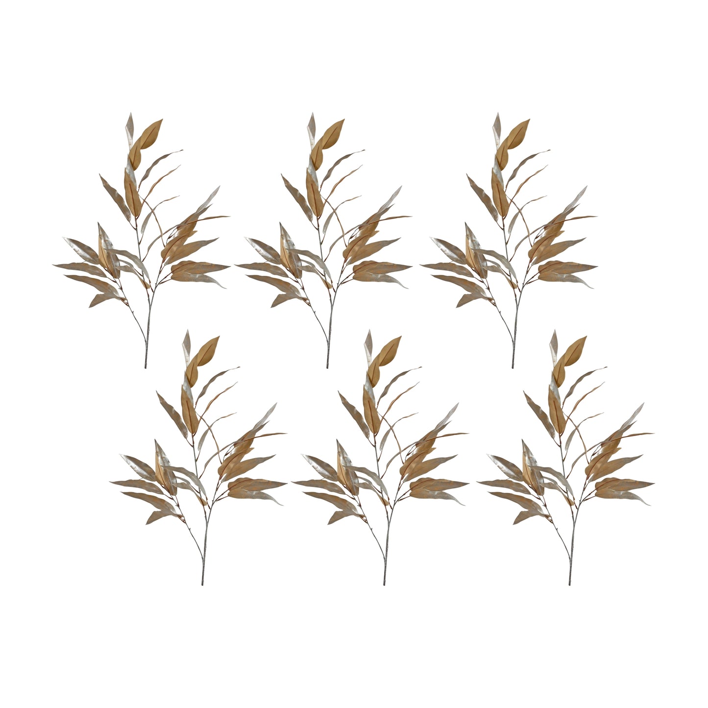 Leaf Spray (Set Of 6) 27"H Polyester, Gold