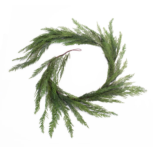 Cedar Garland (Set Of 2) 6'L Plastic, Green, Brown