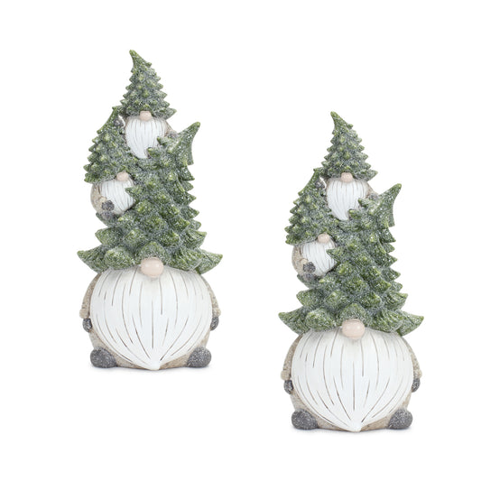 Triple Gnome Stack (Set Of 2) 11.75"H Resin