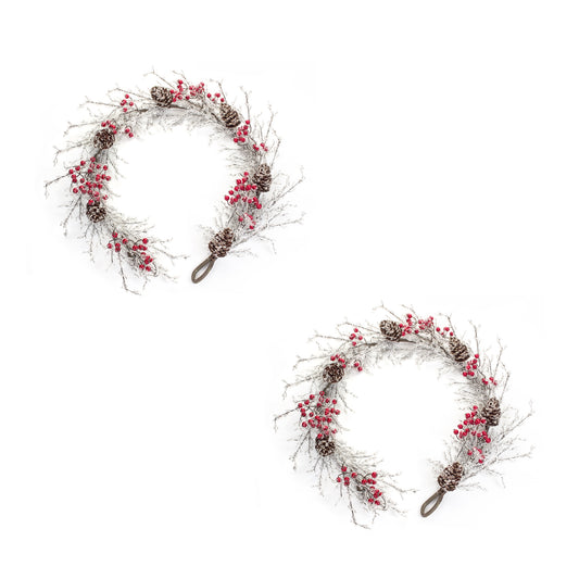 Icy Twig/Cone/Berry Garland (Set Of 2) 5'L Plastic