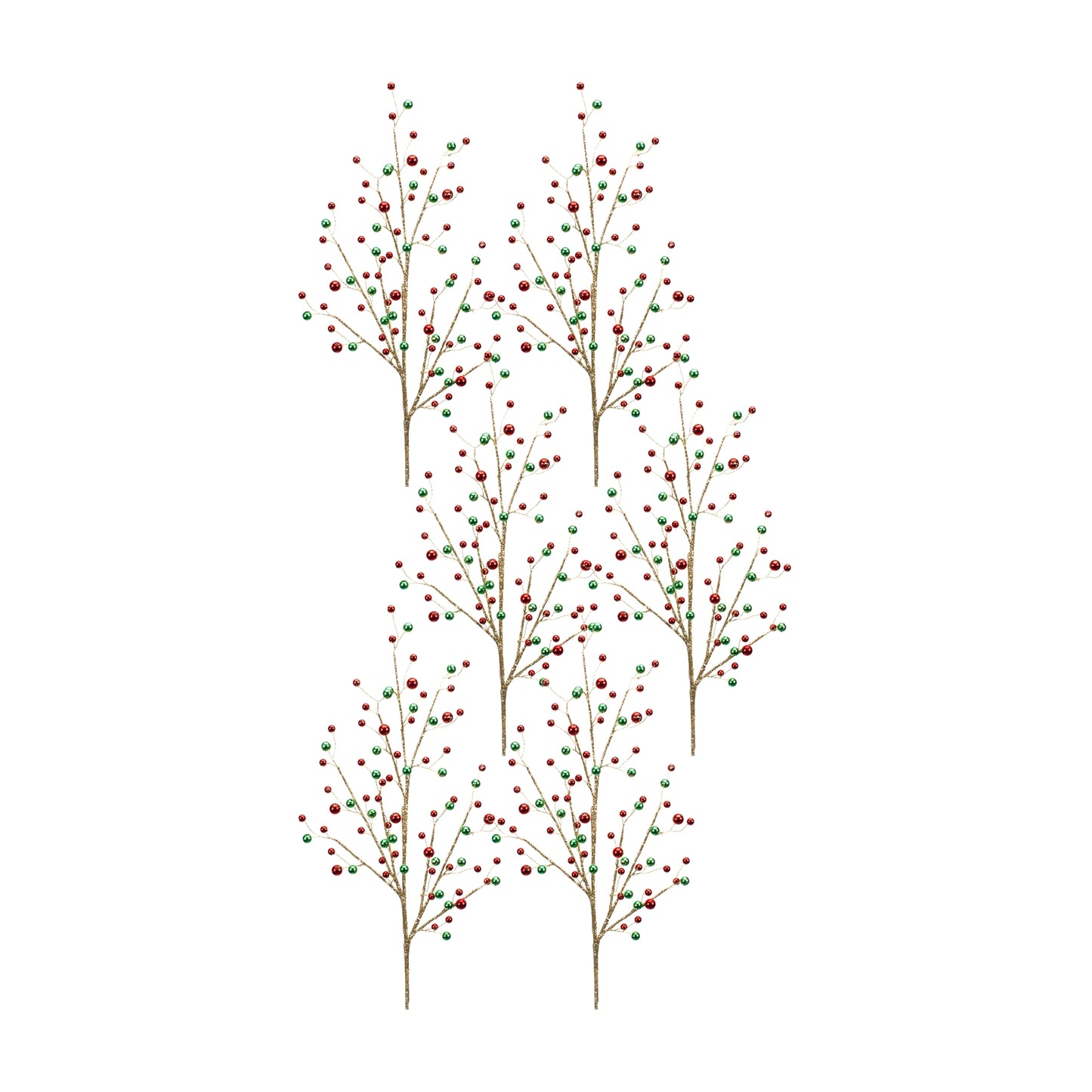 Mini Sleigh Bell Spray (Set Of 6) 28"H Plastic/Metal