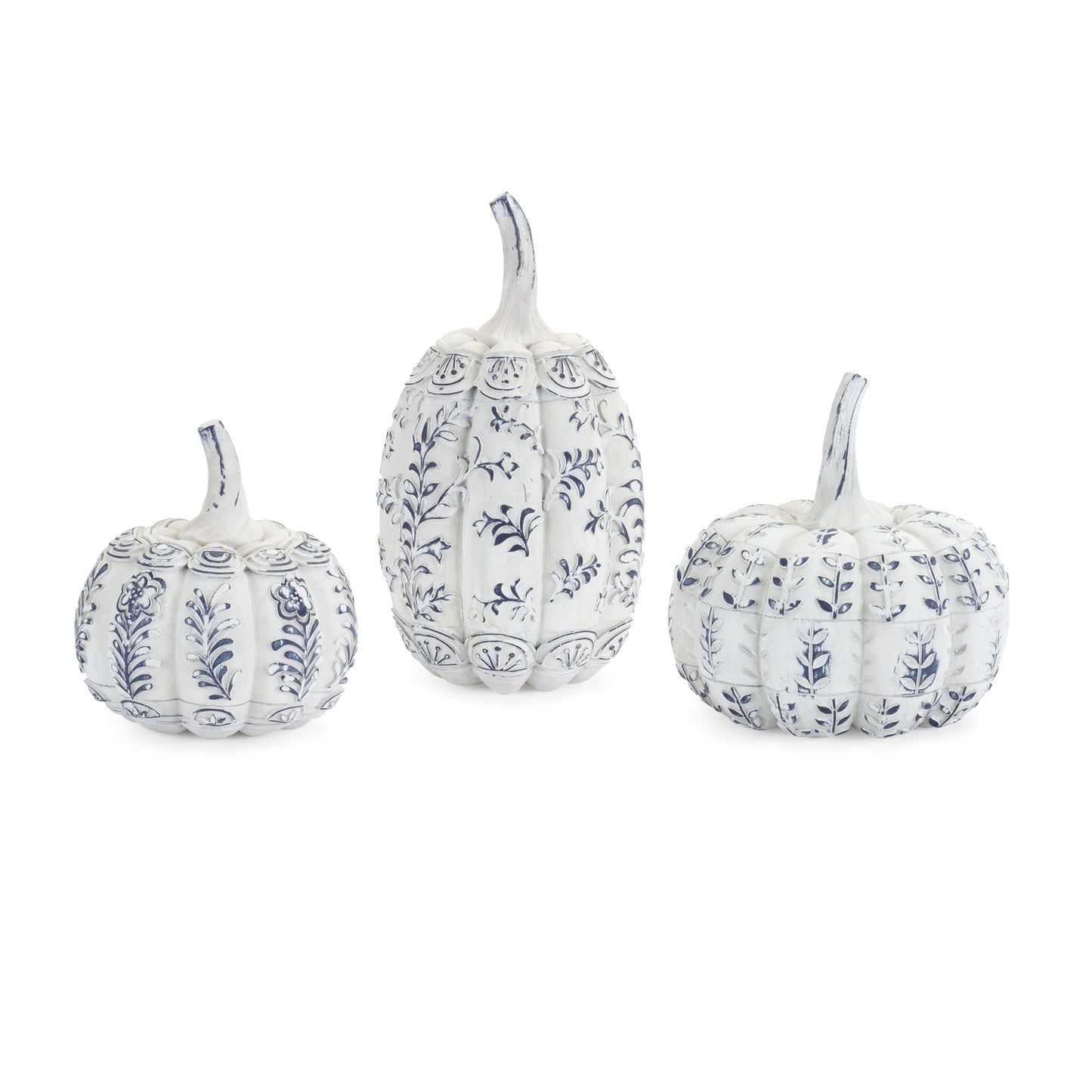 Pumpkin (Set Of 3) 5.25"H, 6"H, 8"H Resin