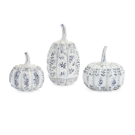 Pumpkin (Set Of 3) 5.25"H, 6"H, 8"H Resin