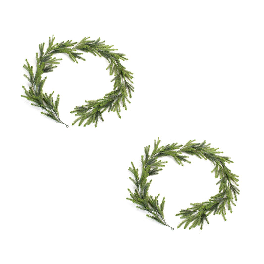 Pine Garland (Set Of 2) 74"L Plastic