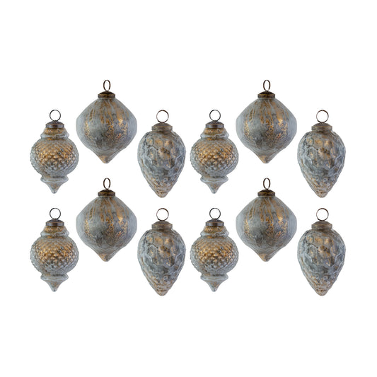 Ornament (Set Of 12) 4.5"H, 4.75"H, 4.75"H Glass