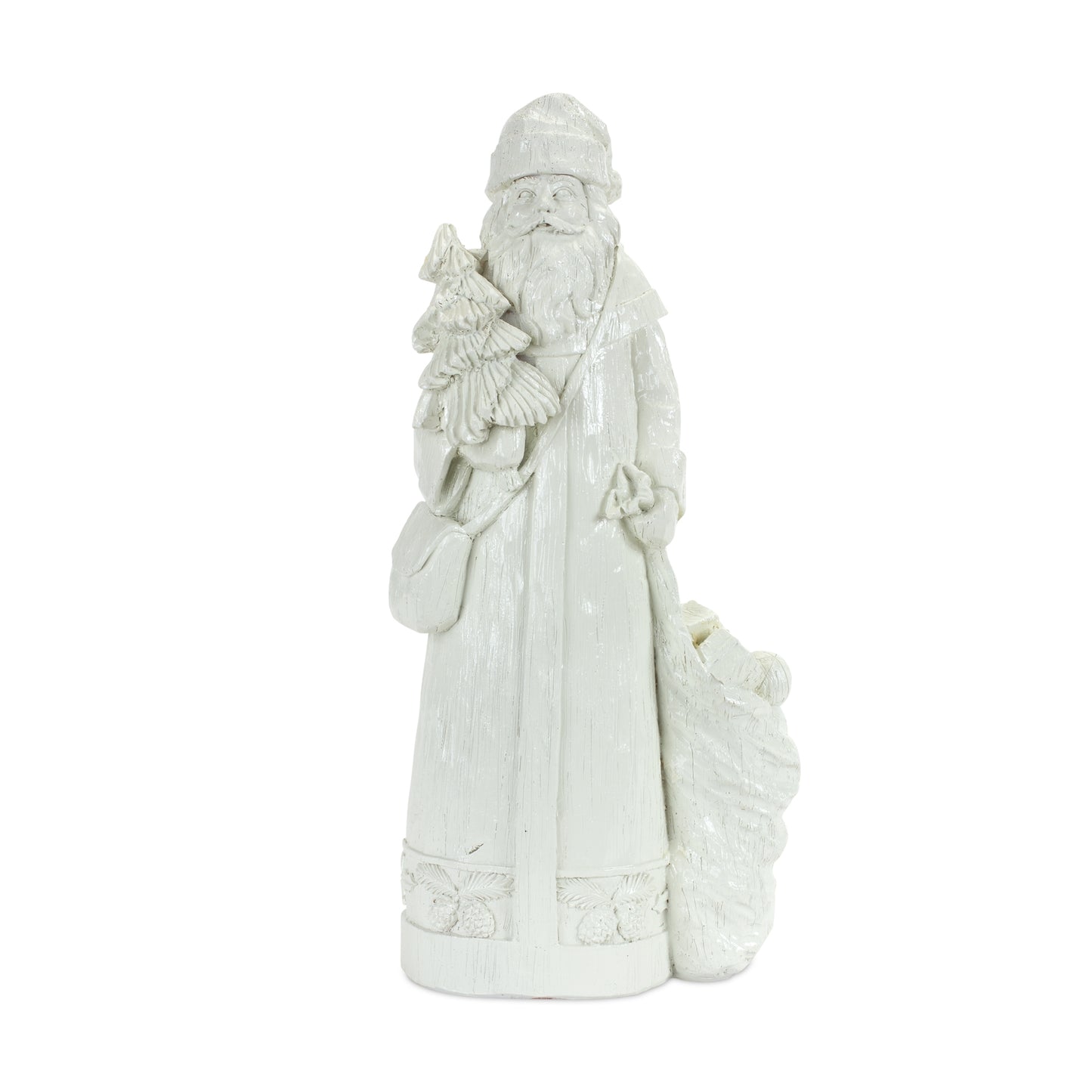 Santa (Set Of 2) 13"H Resin, White