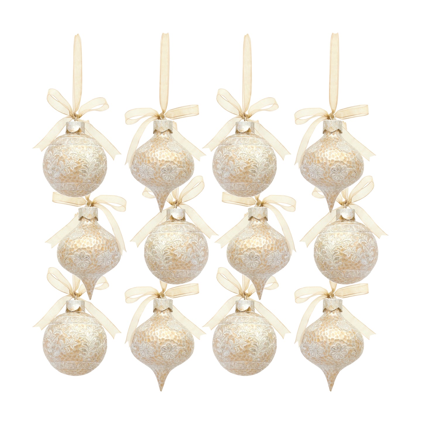 Ornament (Set Of 12) 3.75"H, 4.75"H Resin