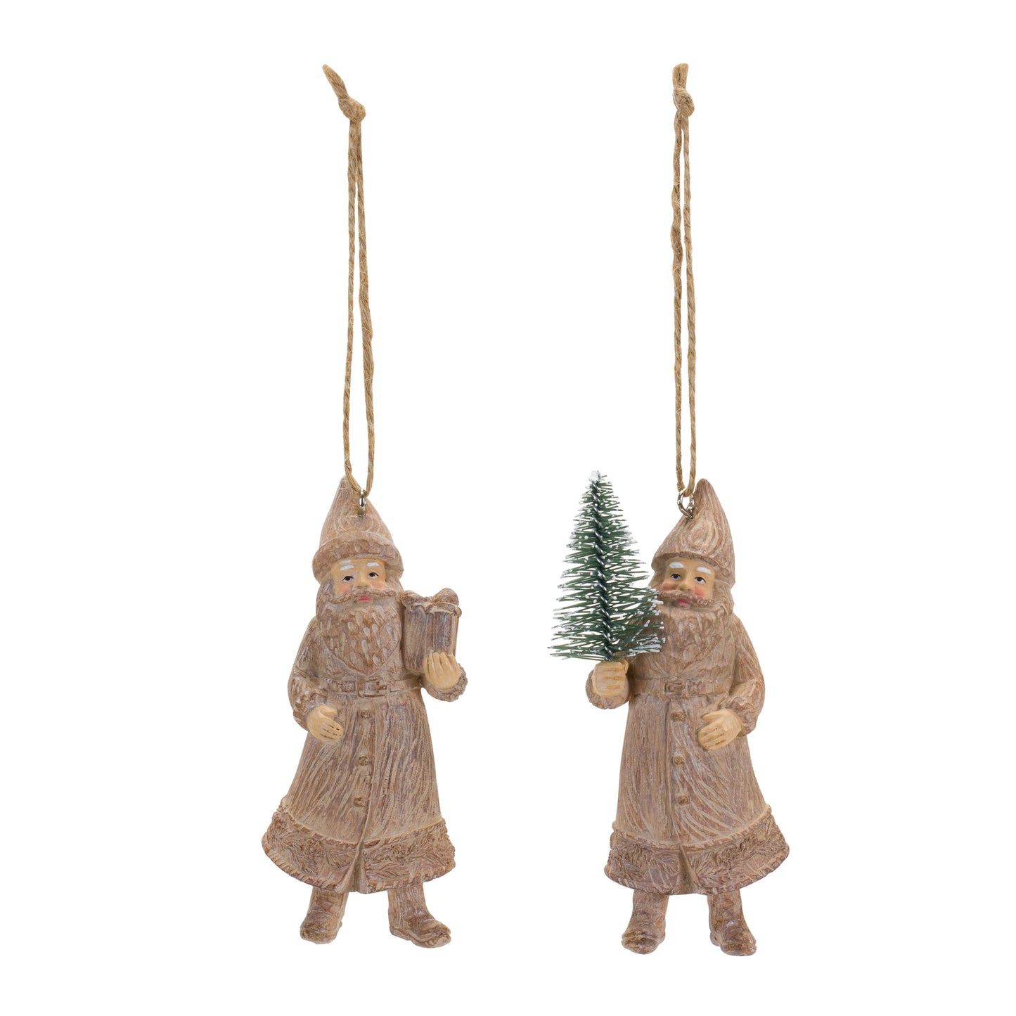 Santa Ornament (Set Of 6) 4"H Resin