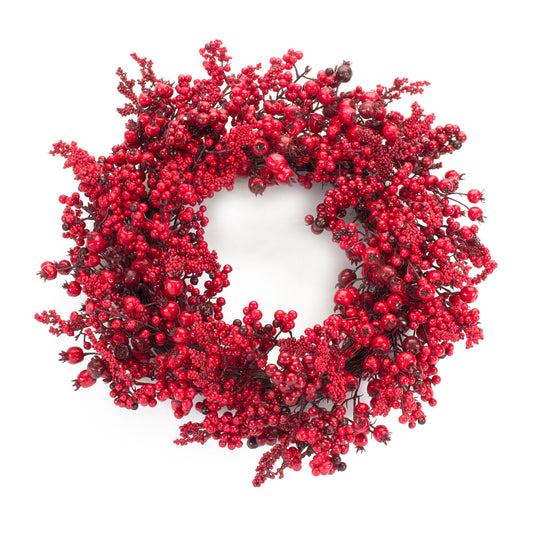 Mixed Berry Wreath 21.75"D Foam