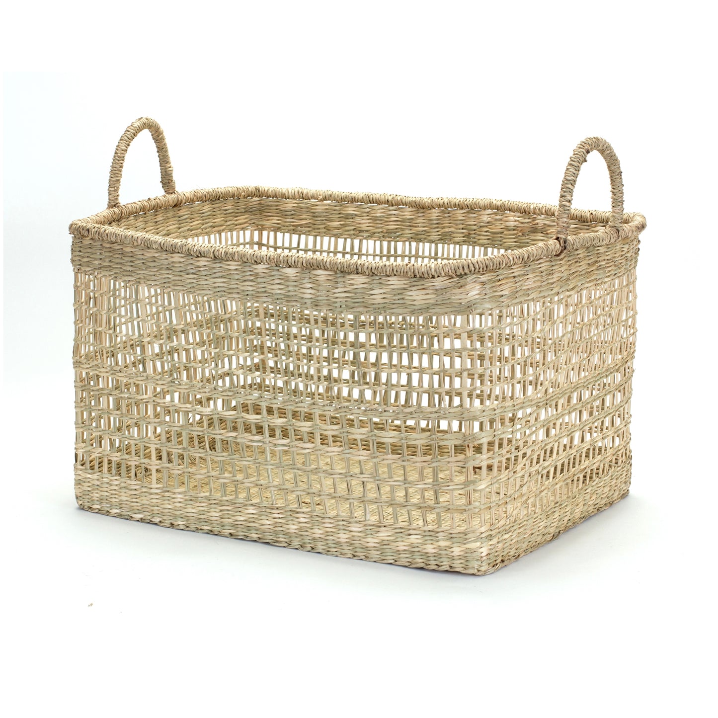 Basket (Set Of 3) 15.5"L x 10"H, 18"L x 10.5"H, 20"L x 11.5"H Seagrass