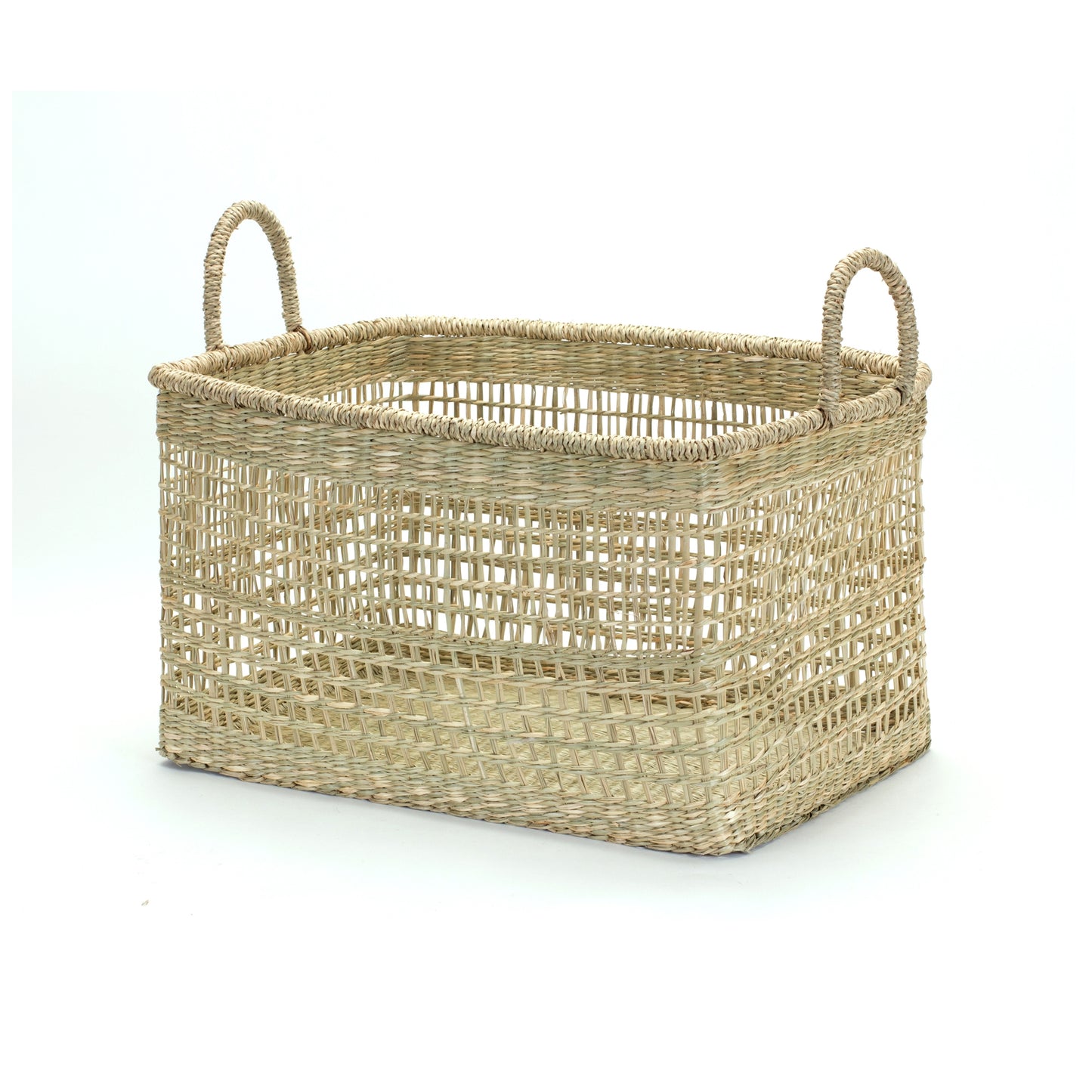 Basket (Set Of 3) 15.5"L x 10"H, 18"L x 10.5"H, 20"L x 11.5"H Seagrass