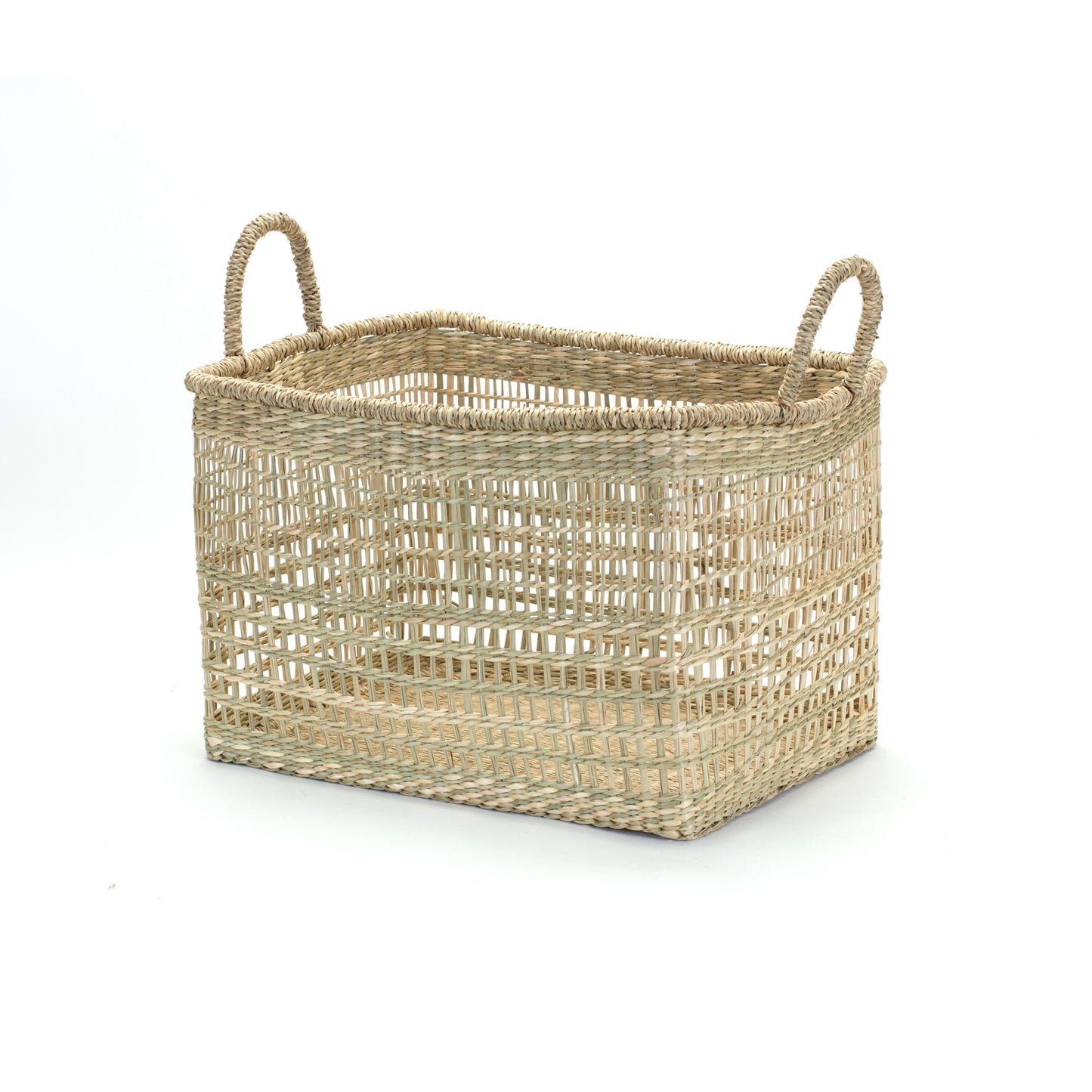 Basket (Set Of 3) 15.5"L x 10"H, 18"L x 10.5"H, 20"L x 11.5"H Seagrass