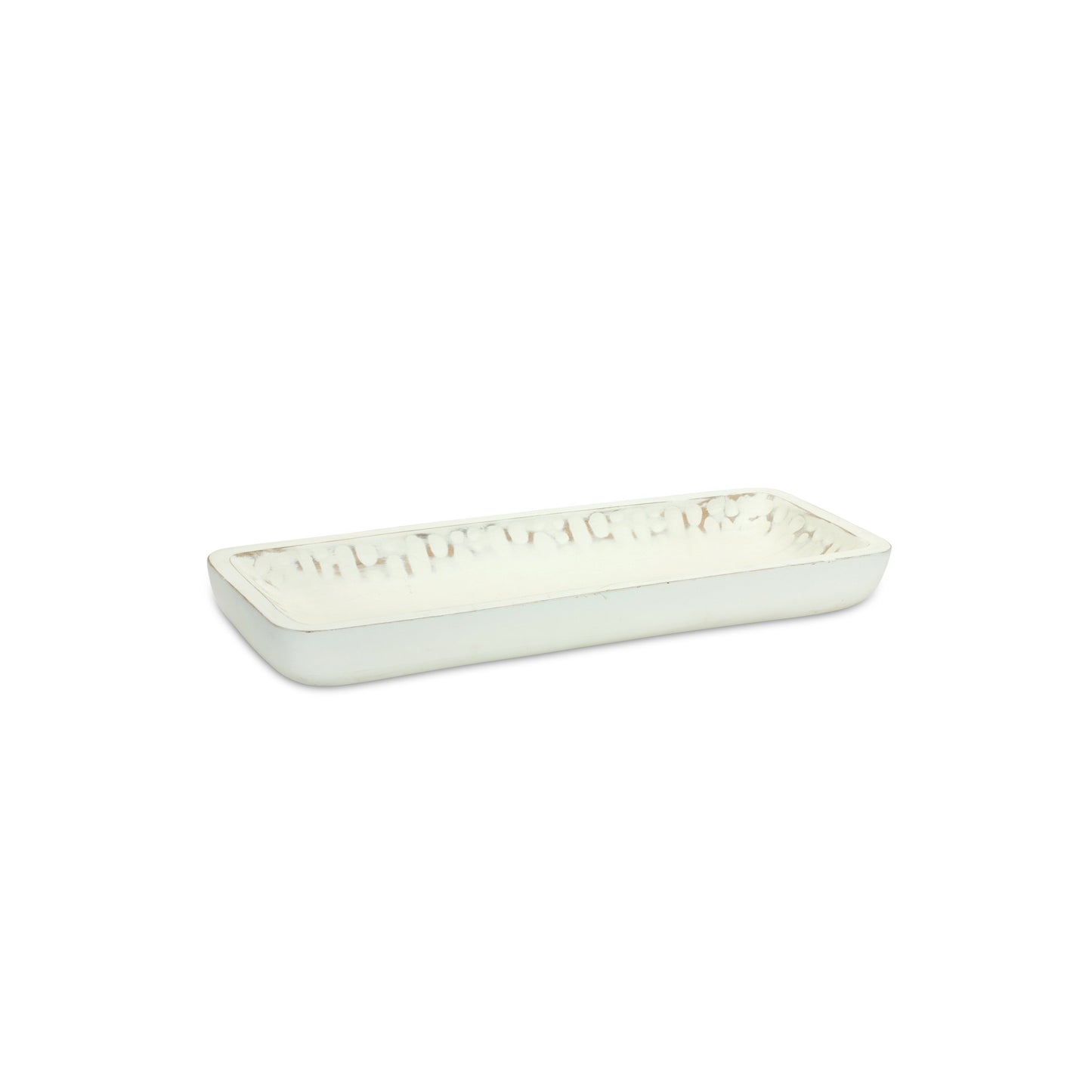 Tray (Set Of 2) 18.25"L x 7"W, 27"L x 8.25"W Mango Wood, White