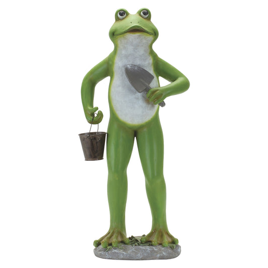 Frog W/Bucket 22"H Resin