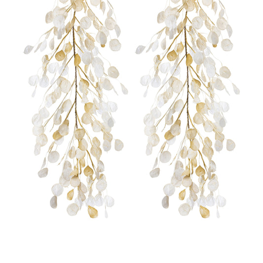 Silver Dollar Garland (Set Of 2) 5.5'L Fabric