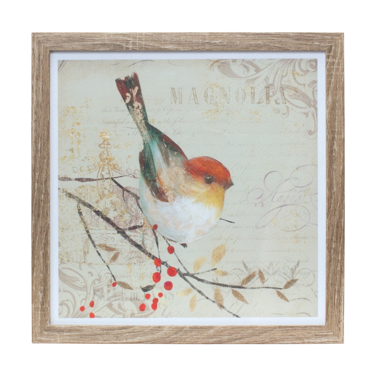 Framed Bird Print (Set Of 3) 10"Sq Mdf/Plastic/Paper