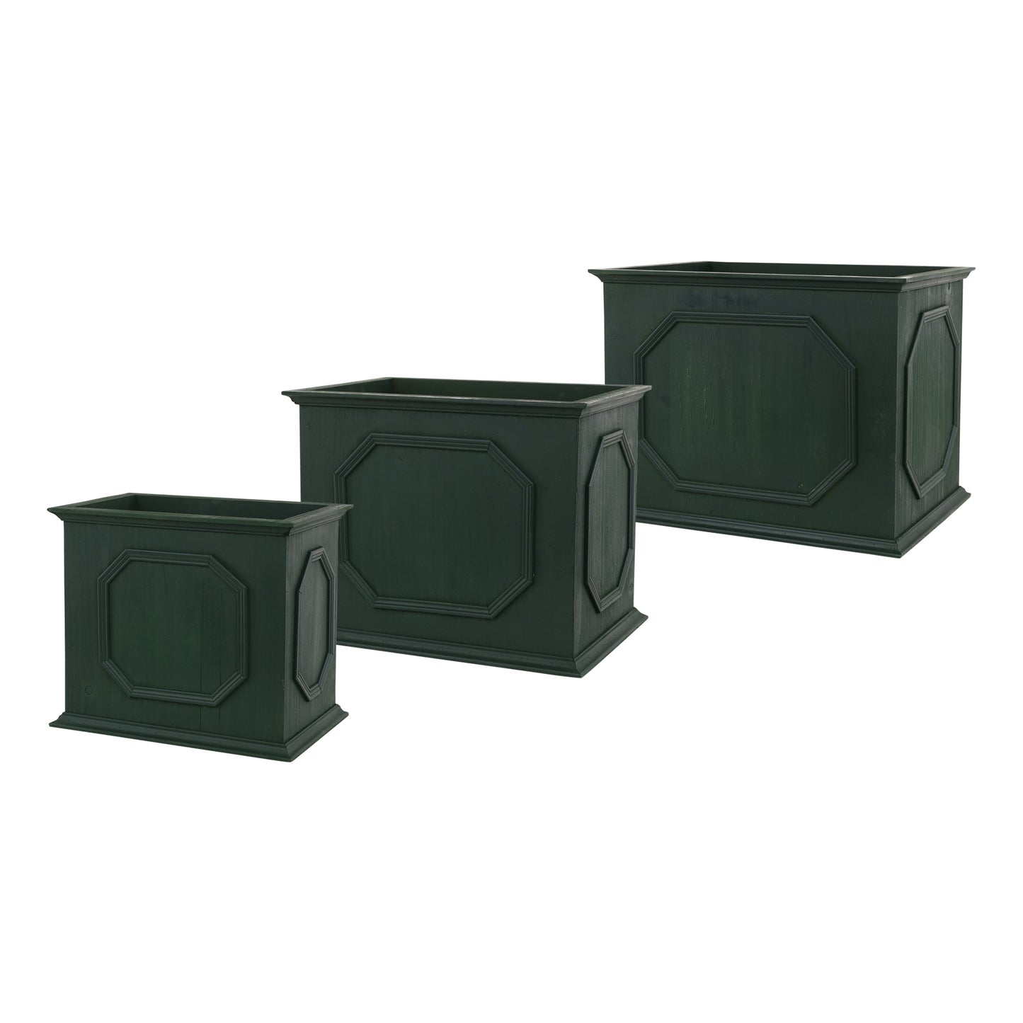 Planter (Set Of 3) 13"L x 11.25"H, 15.5"L x 12.25"H, 18"L x 13.25"H Wood