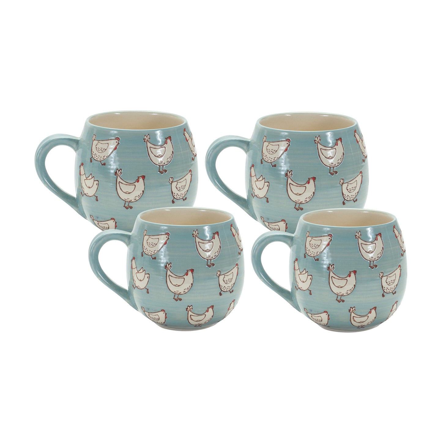 Mug (Set Of 4) 5.25"L x 3.75"H Stoneware