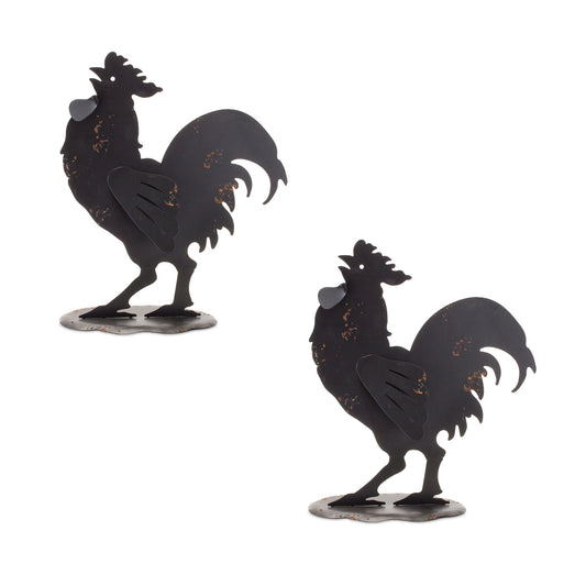 Chicken (Set Of 2) 14.5"L x 17"H Metal