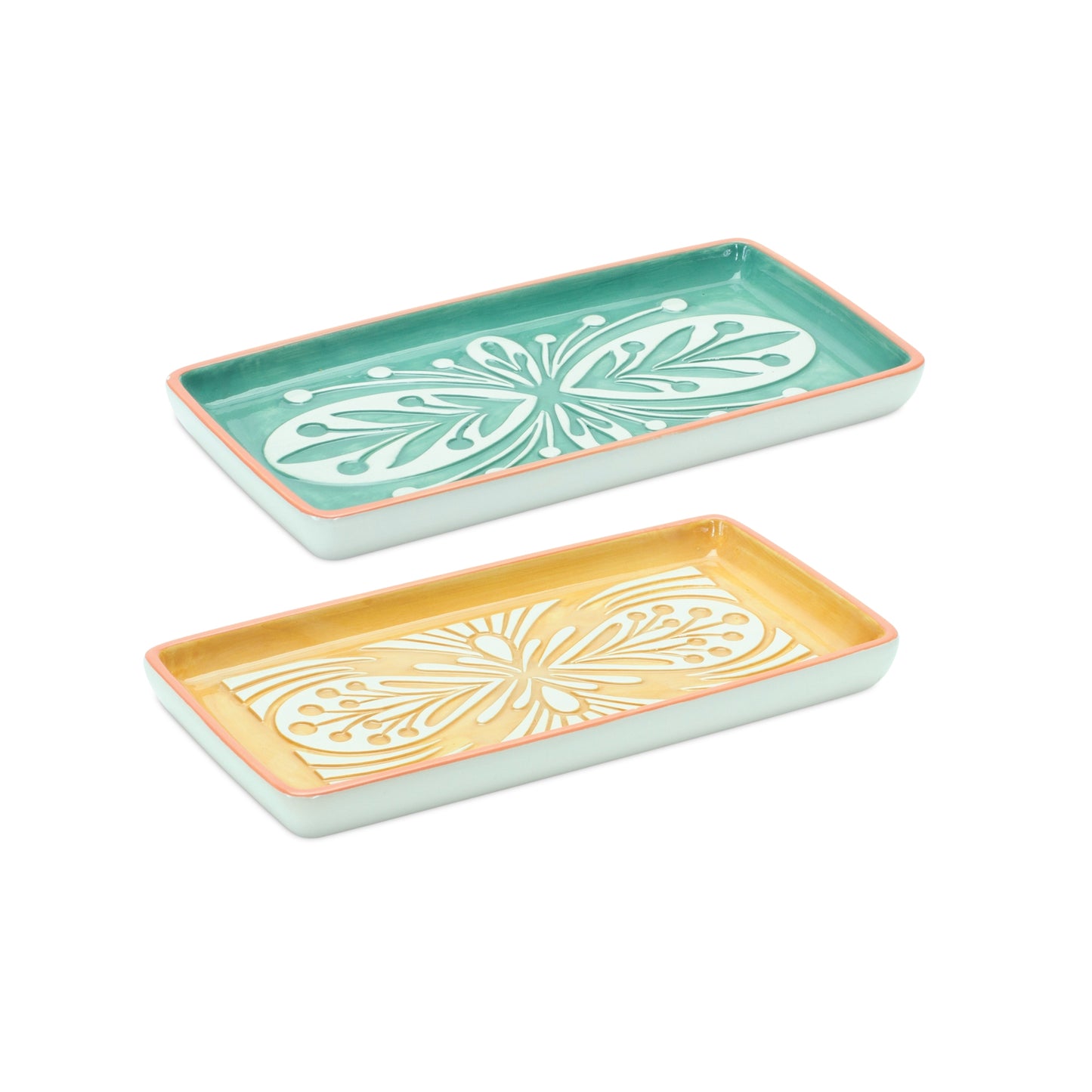 Tray (Set Of 6) 8"L x 4.25"W x 3.25"H Ceramic