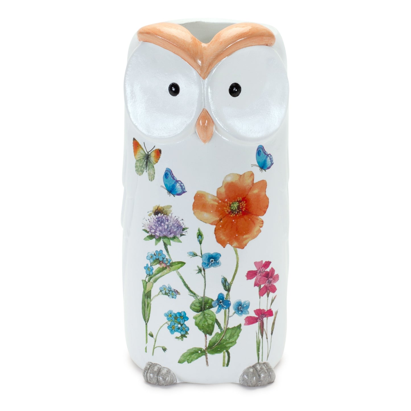 Floral Owl Planter (Set Of 2) 4.5"D x 9.5"H Terra Cotta