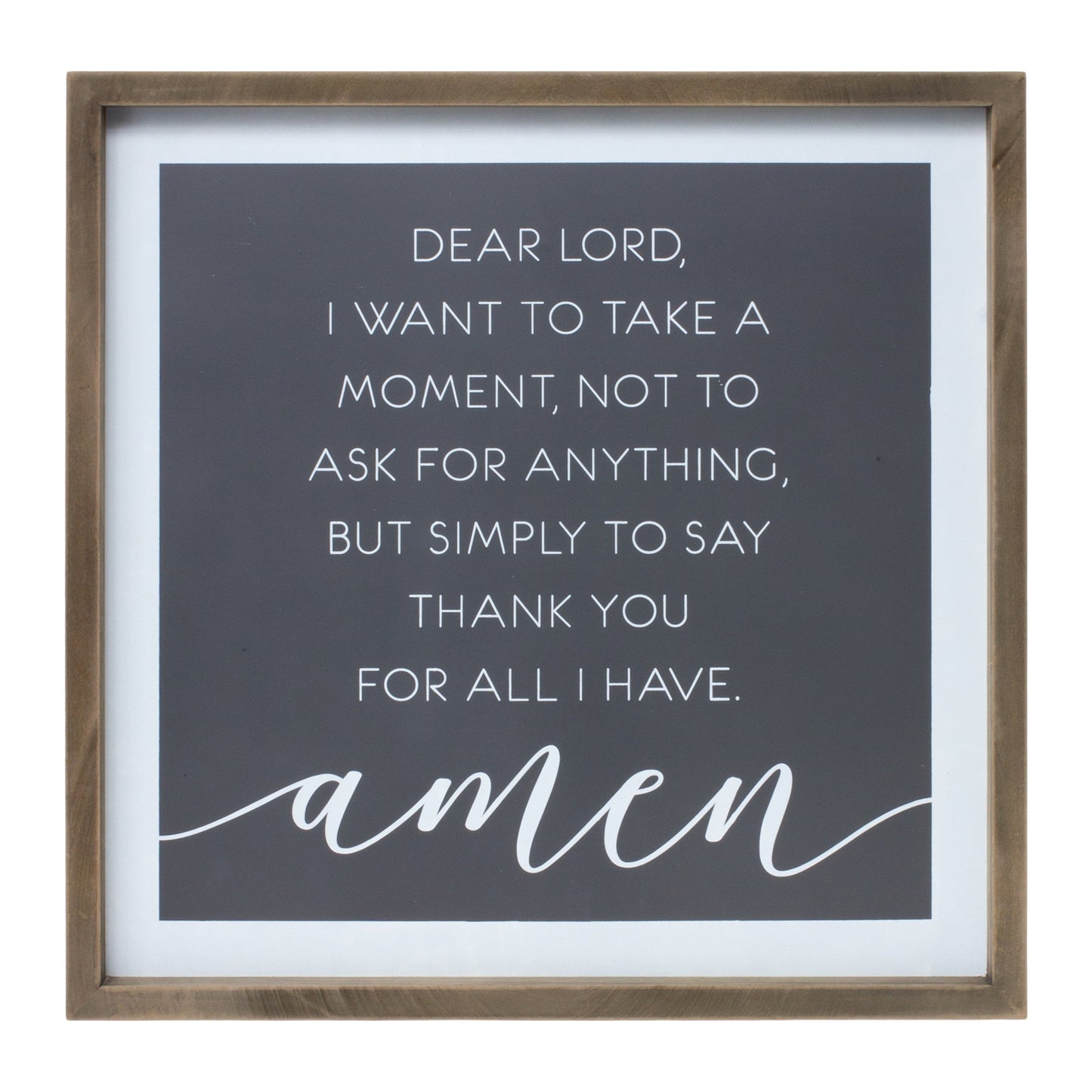Thank You Prayer Plaque 19.75"Sq Mdf