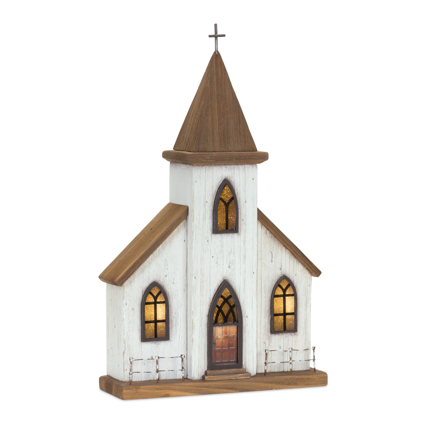 Church 10.75"L x 17.75"H Wood/Iron Ul/Usb Plug