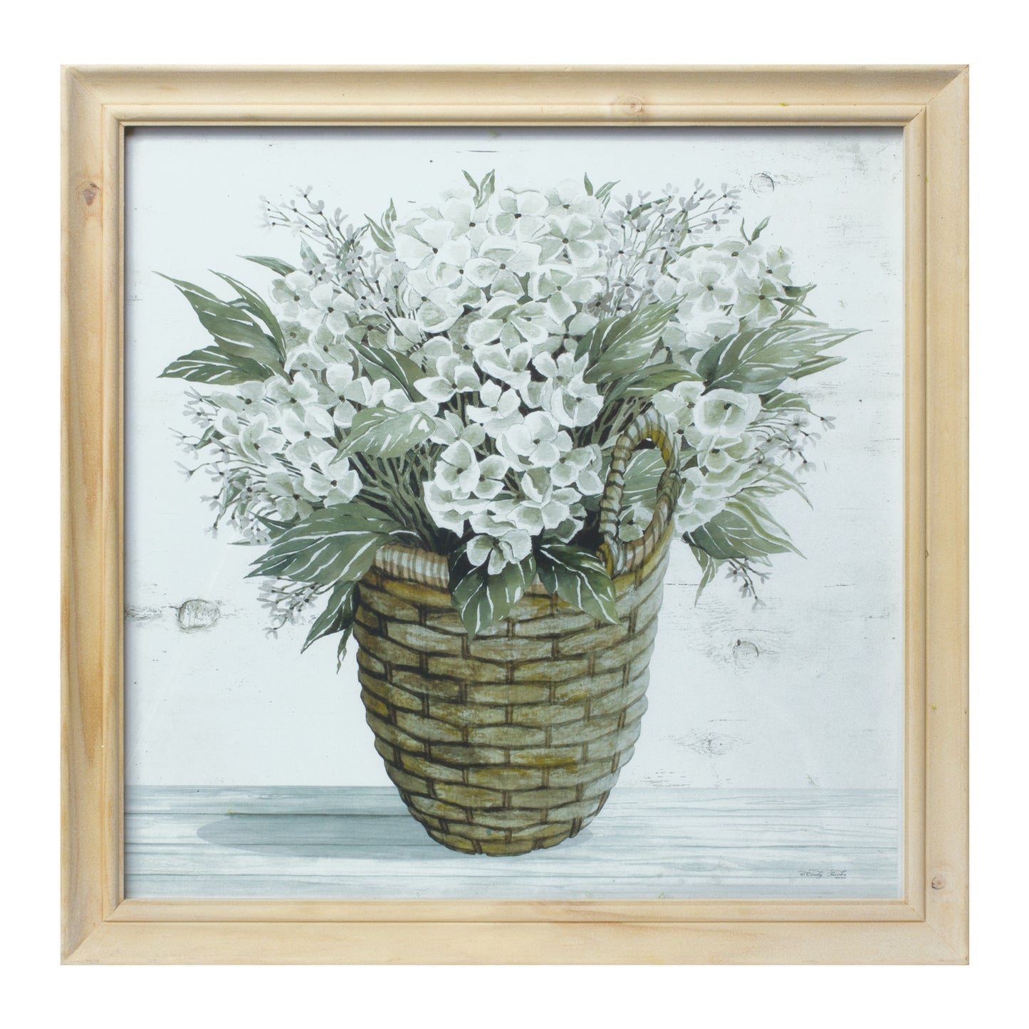 Framed Floral Print (Set Of 2) 17"Sq Wood/Glass