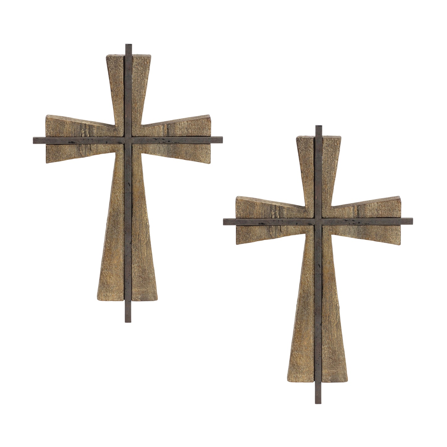 Cross (Set Of 2) 8.75"L x 13.5"H Resin