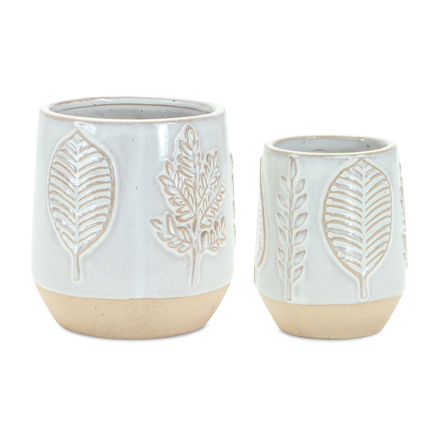 Container (Set Of 2) 4.75"D x 4.25"H, 5.5"D x 5"H Porcelain