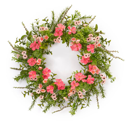 Mixed Floral Wreath 22"D Polyester