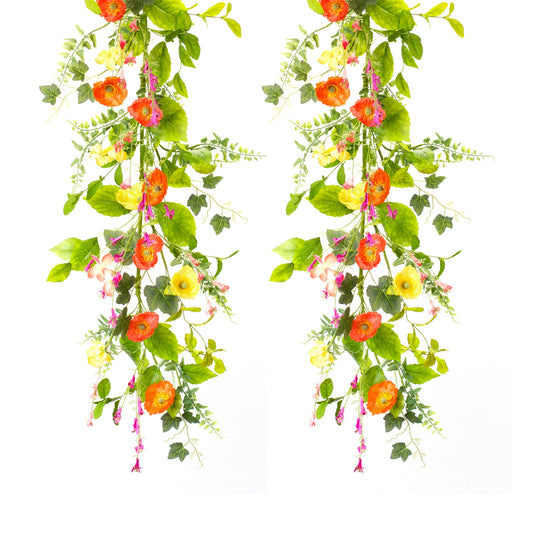 Poppy Garland (Set Of 2) 5'L Polyester
