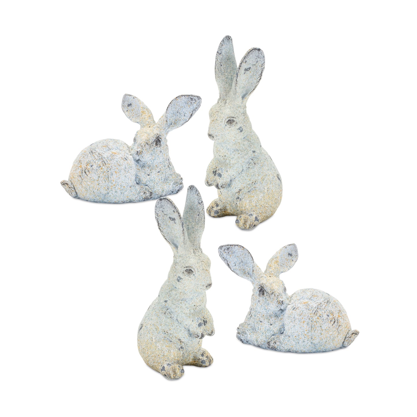 Rabbit (Set Of 4) 4.5"L x 3"H, 2.75"L x 6"H Resin