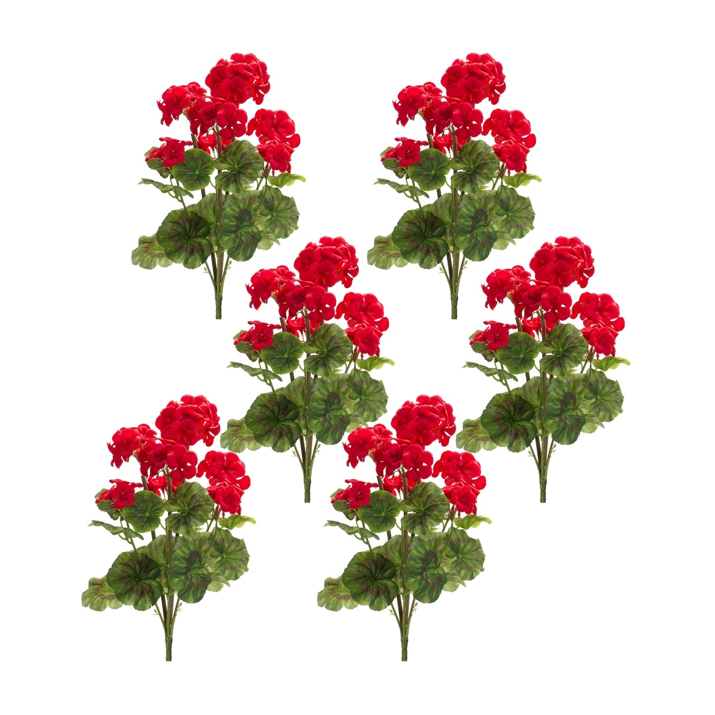 Geranium Bush (Set Of 6) 18"H Polyester