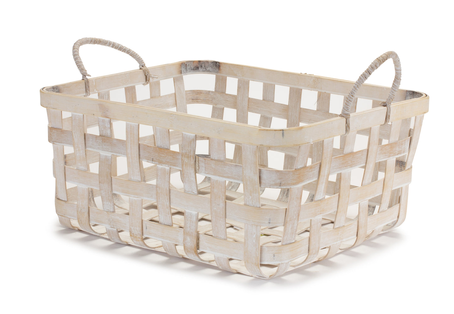 Basket (Set Of 2) 17"L x 12.25"W x 7"H, 17.25"L x 13.5"W x 7.5"H Bamboo