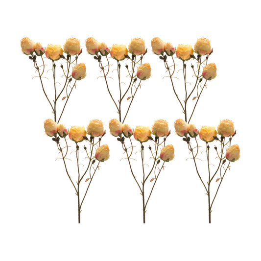 Rose Spray (Set Of 6) 22"H Polyester