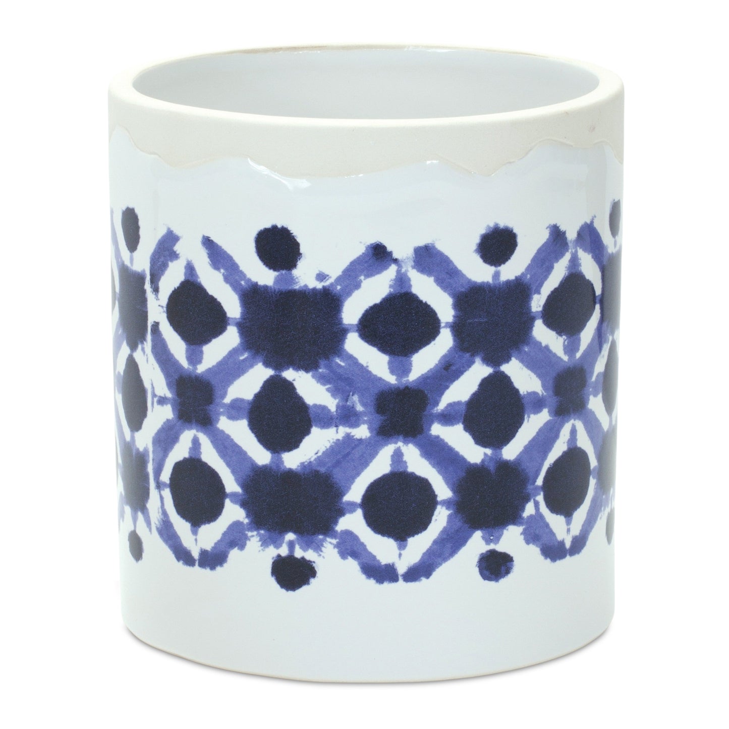 Pot (Set Of 2) 4.5"D x 5"H, 5.5"D x 6"H Ceramic, Dots