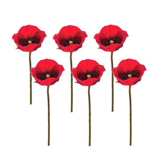 Poppy Spray (Set Of 6) 26.5"H Polyester