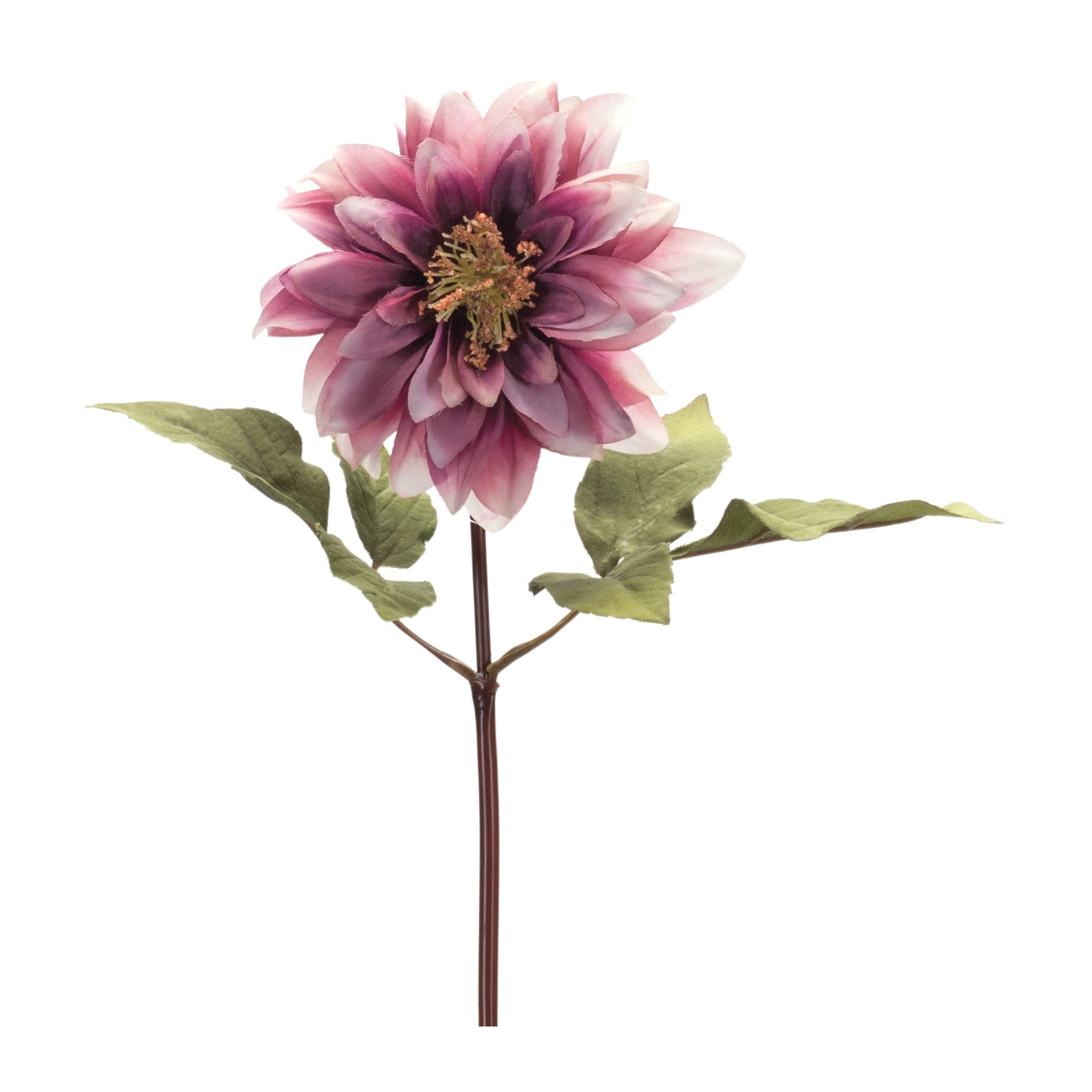 Dahlia Stem (Set Of 6) 16"H Polyester, Green, Beige, Purple