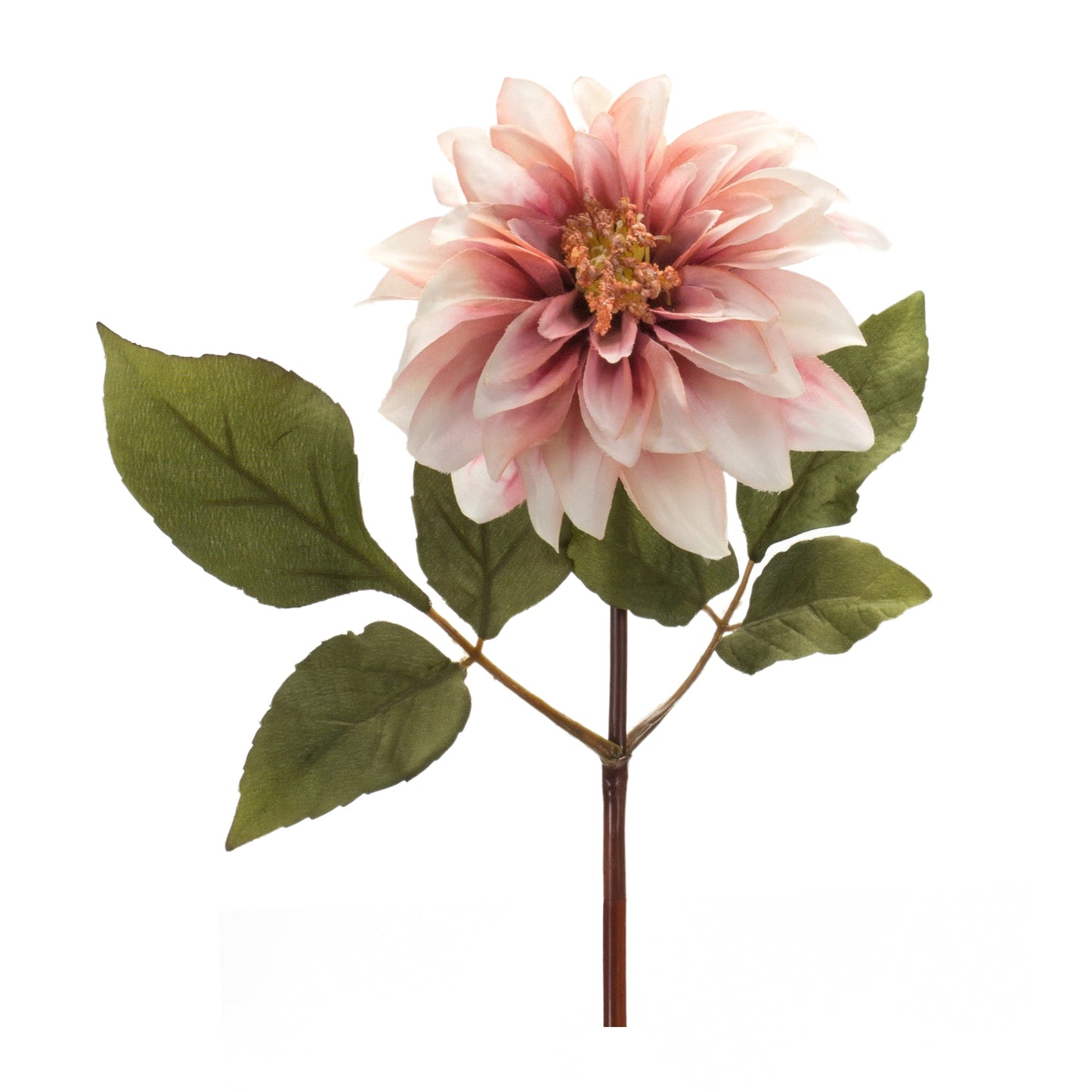Dahlia Stem (Set Of 6) 16"H Polyester, Green, Pink