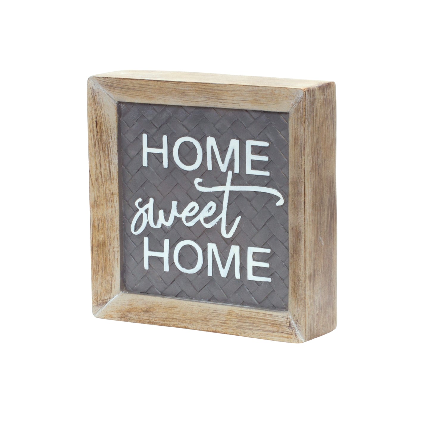Home Sign (Set Of 2) 7.5"L x 3.5"H, 5.25"L x 5.25"H Resin
