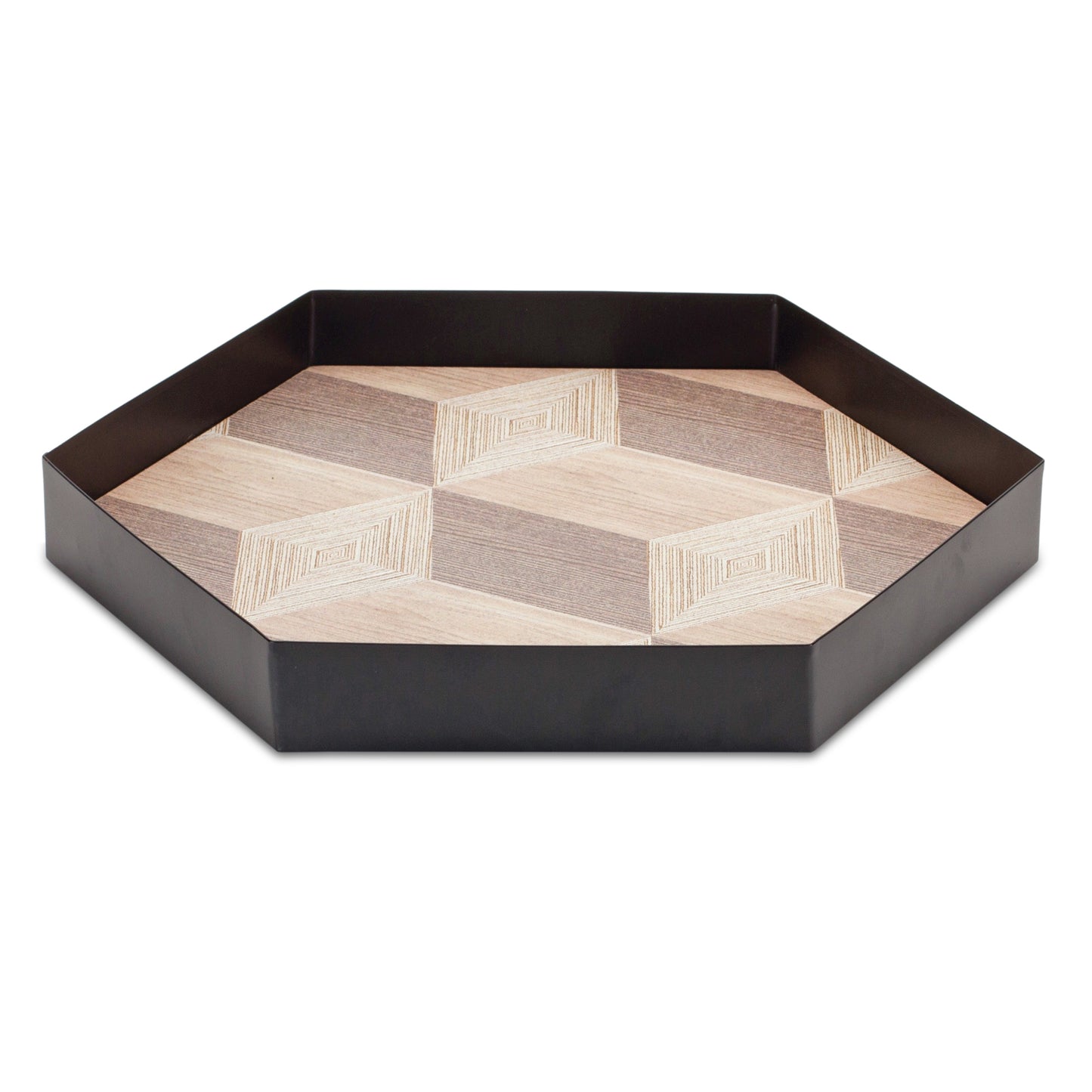 Tray (Set Of 3) 8.75"L x 1.5"H, 10.25"L x 1.5"H, 12"L x 1.75"H Iron/Mdf