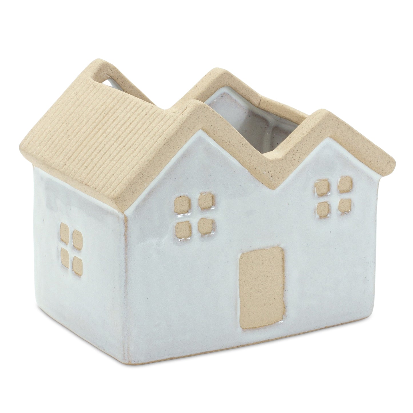 House Planter (Set Of 3) 5.5"L x 4.75"H, 4.5"L x 5.5"H, 3.5"L x 6.25"H Porcelain