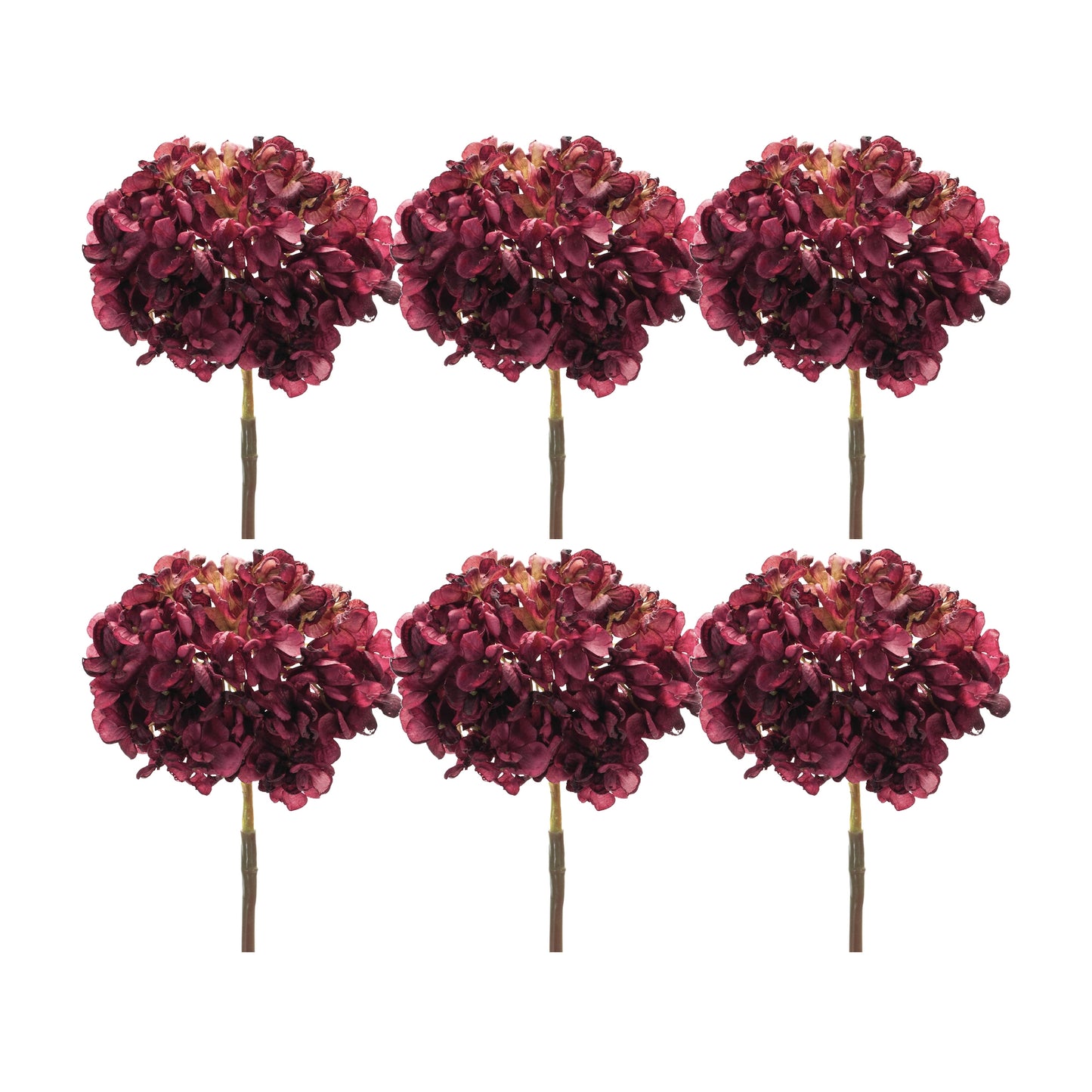 Hydrangea Stem (Set Of 6) 23"H Polyester, Red